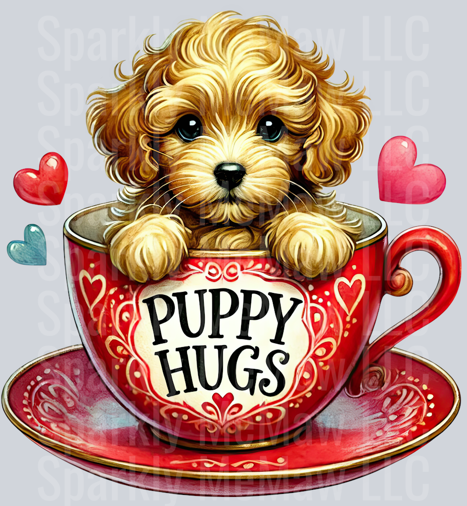 Valentines Cup Puppy 33 UV DTF Decal