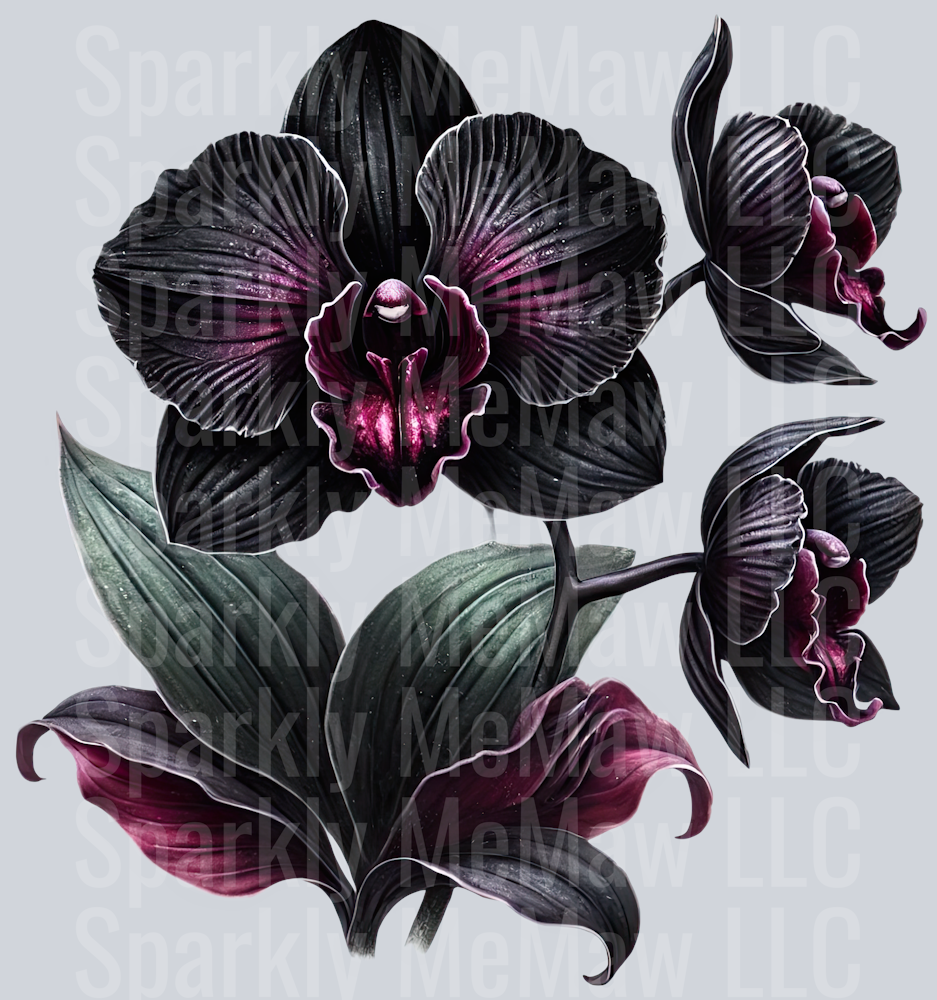 12 Gothic Flowers Clip Art UV DTF Decal