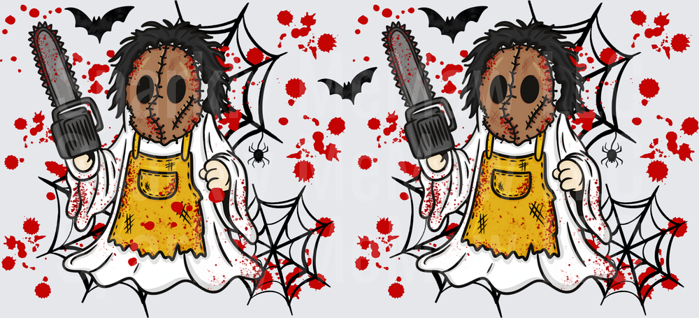 Leatherface Ghost Halloween Horror UV DTF Wrap