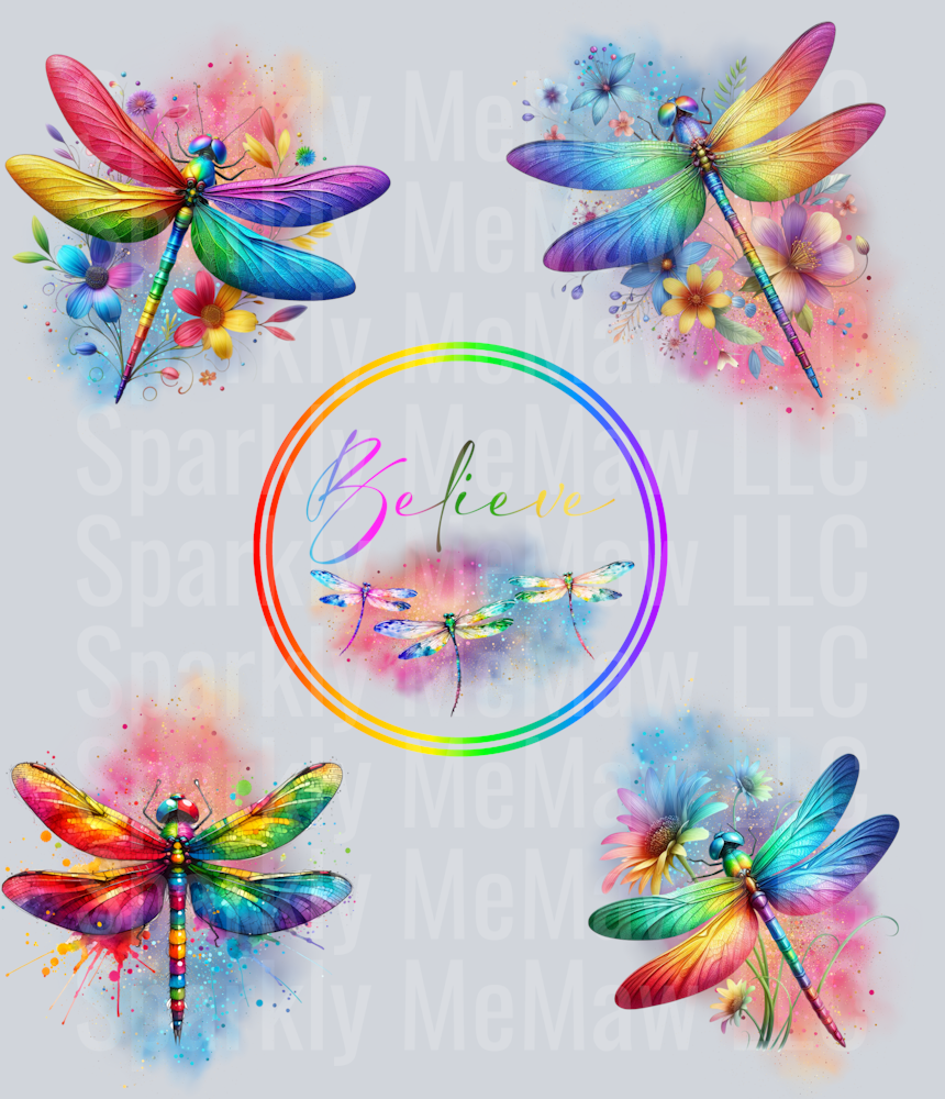 Believe.Dragonfly.UV DTF Element Sheet