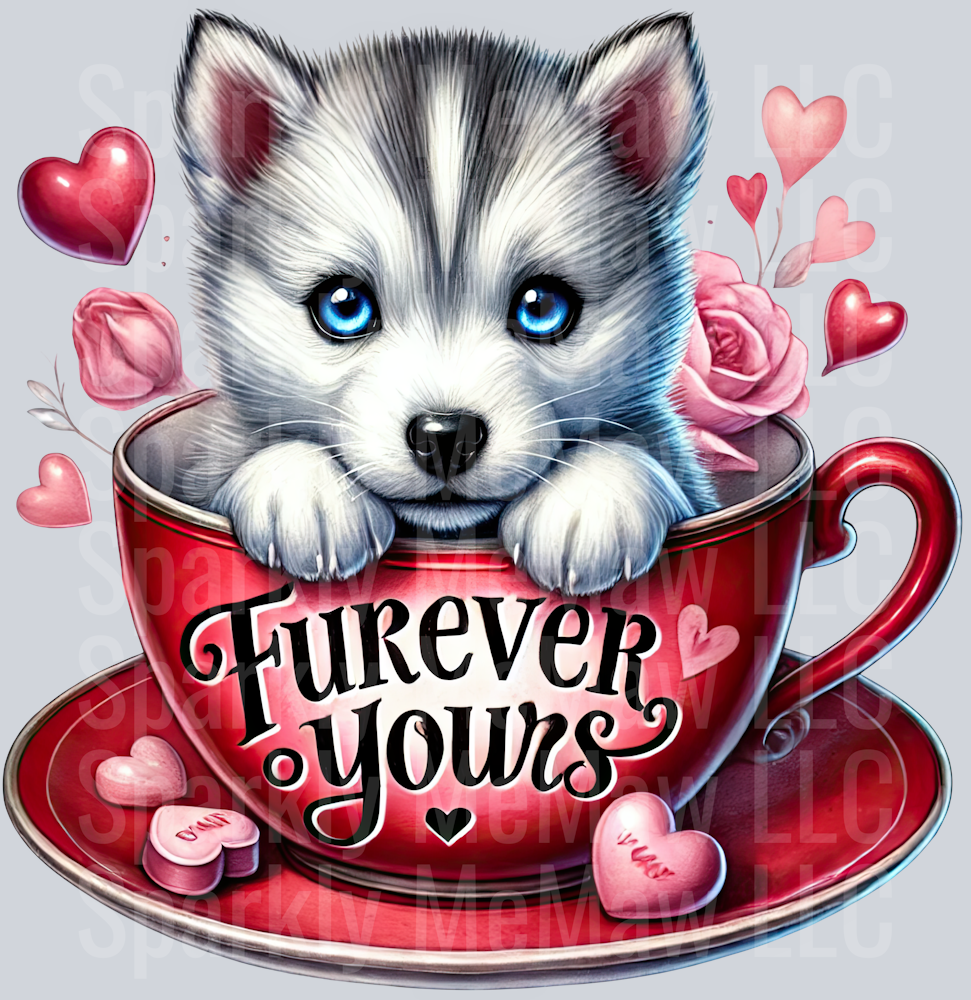 Valentines Cup Puppy UV DTF Decal 39