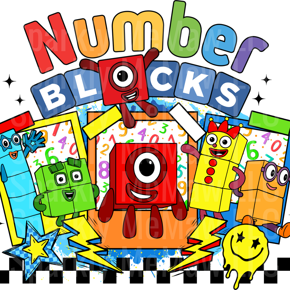 Number Blocks Polaroids DTF Transfer (Fabrics)