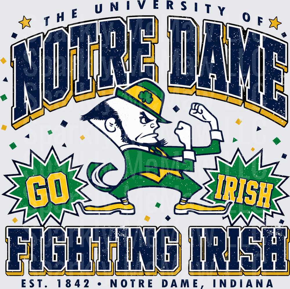 University of Notre Dame Fighting Irish Go Irish UV DTF Decal