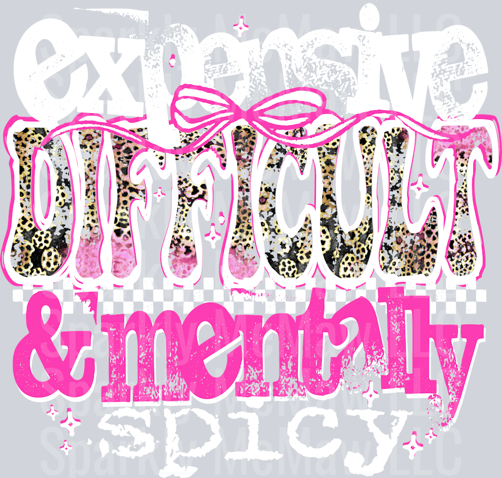 Expensive and Spicy DTF Transfer (white heavy distressed)