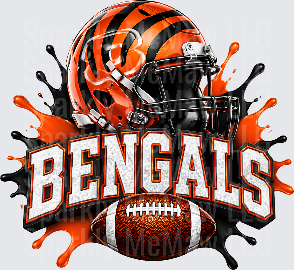Cincinnati Bengals Helmet Splash UV DTF Decal