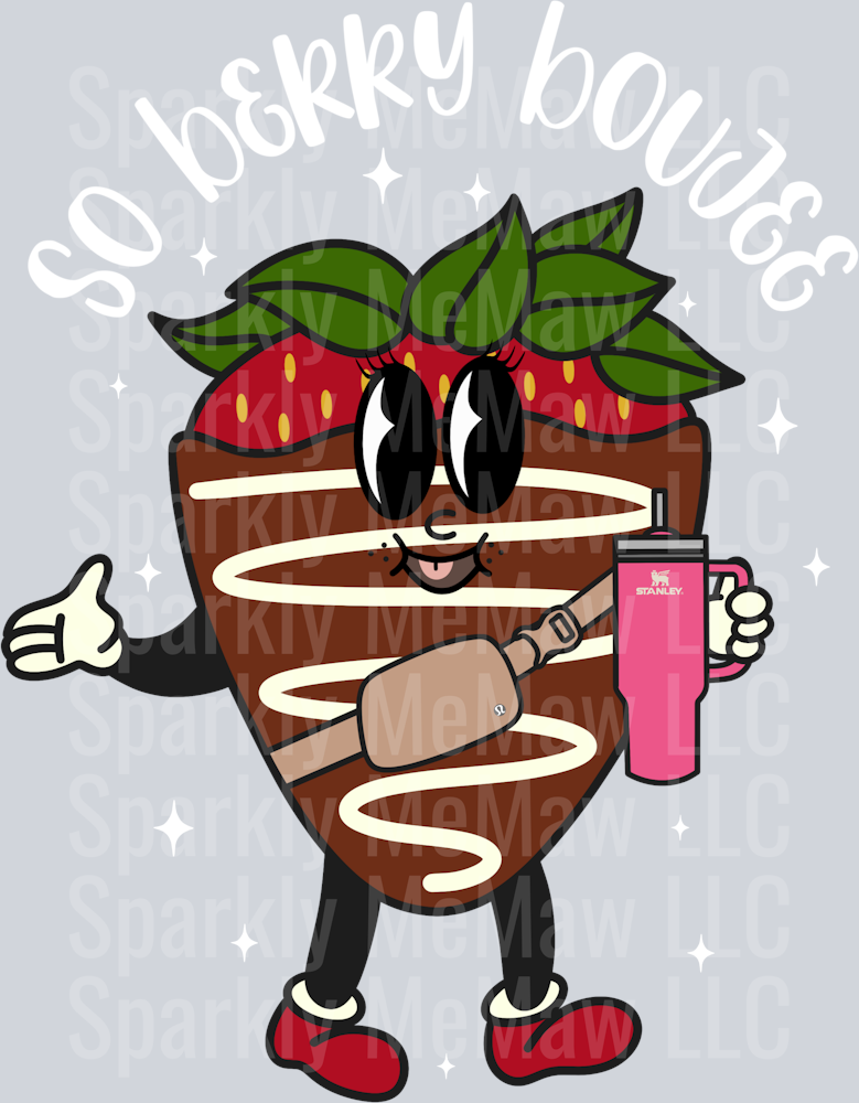 So Berry Bougee (white) UV DTF Decal