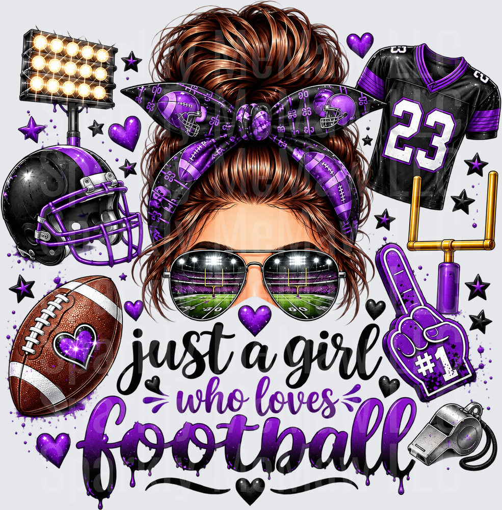 Just A Girl Who Loves Football UV DTF Decal