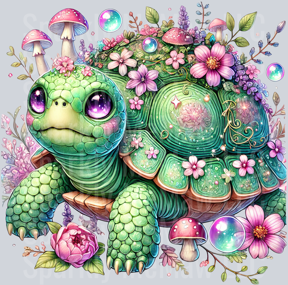 6 Colorful Turtle Clipart UV DTF Decal