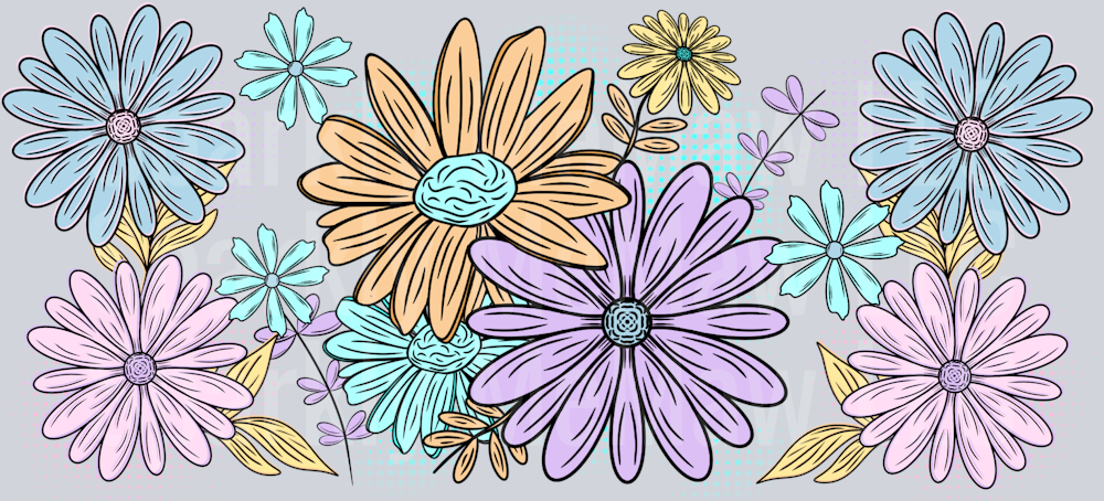 Flowers 68 UV DTF 16 oz Wrap