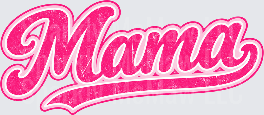 Mama Hot Pink Retro Script UV DTF Decal