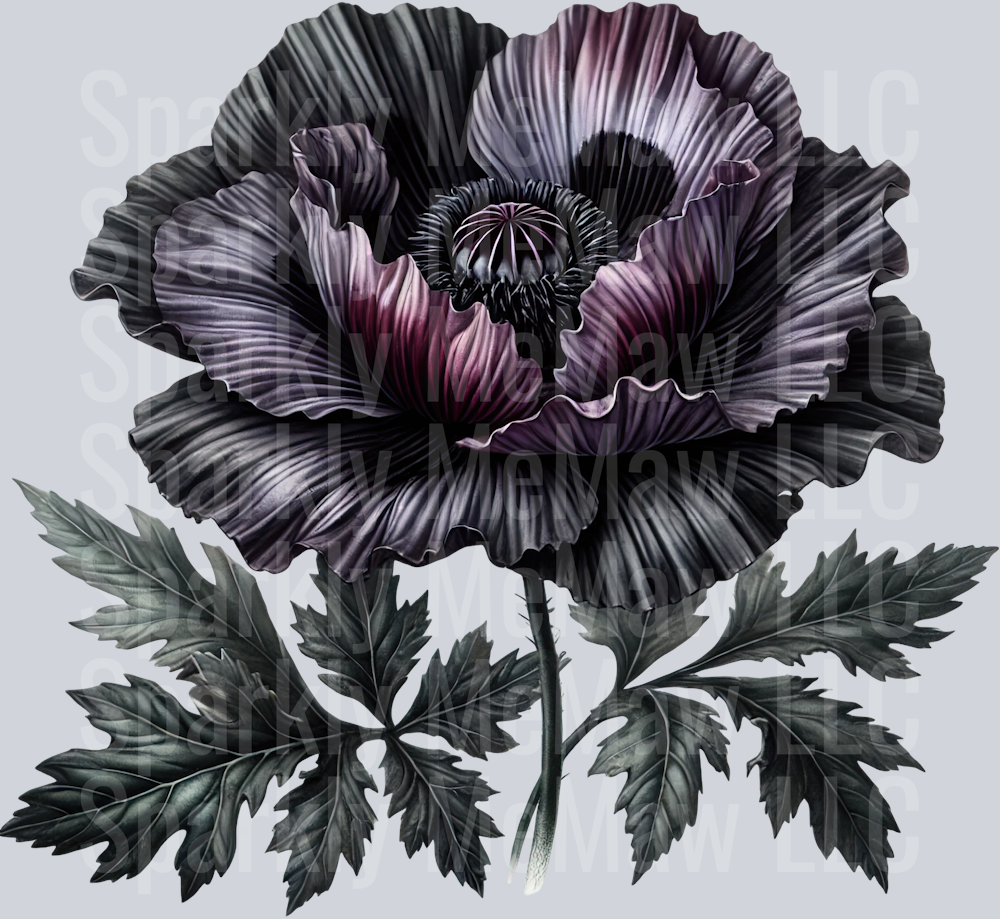 4 Gothic Flowers Clip Art UV DTF Decal