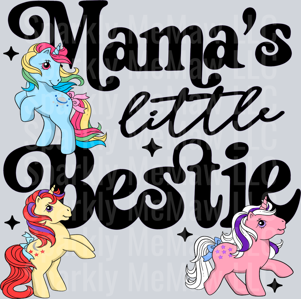 Mama's Little Bestie Black UV DTF Decal