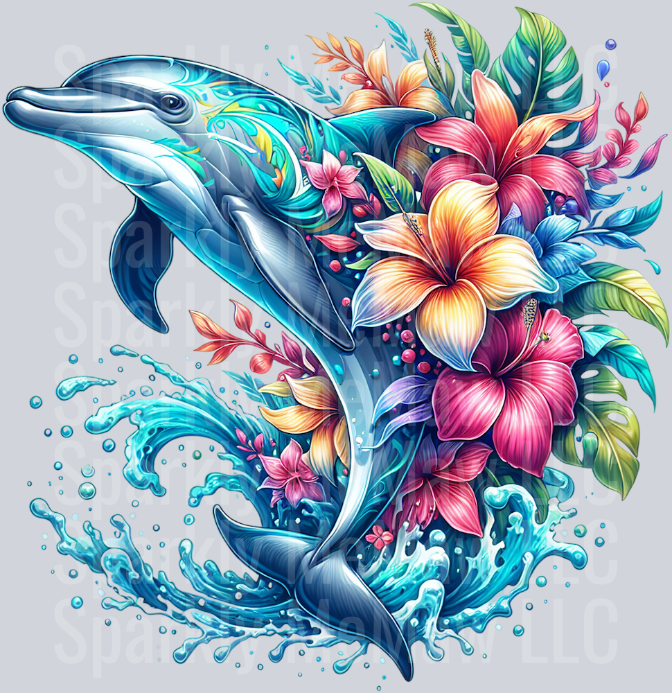 dolphin 18 Clip Art UV DTF Decal
