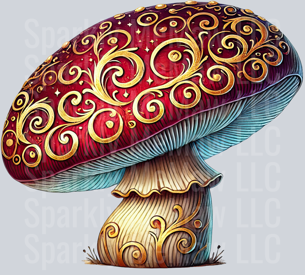 Fantasy Mushroom UV DTF Clipart Decal 16