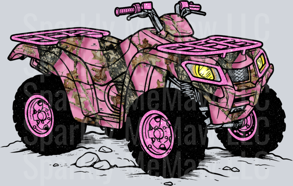 Pink Camouflage ATV Four Wheeler UV DTF Decal