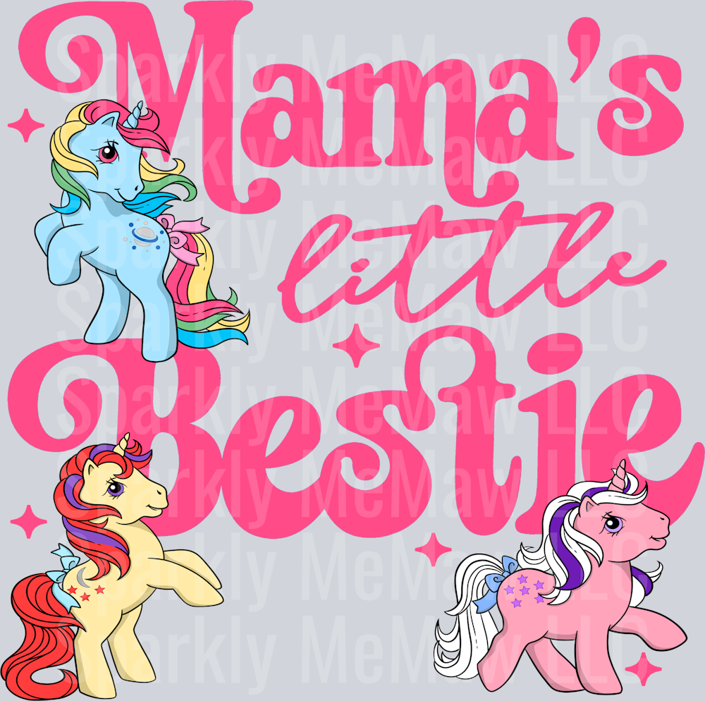 Mama's Lil Bestie Pink UV DTF Decal