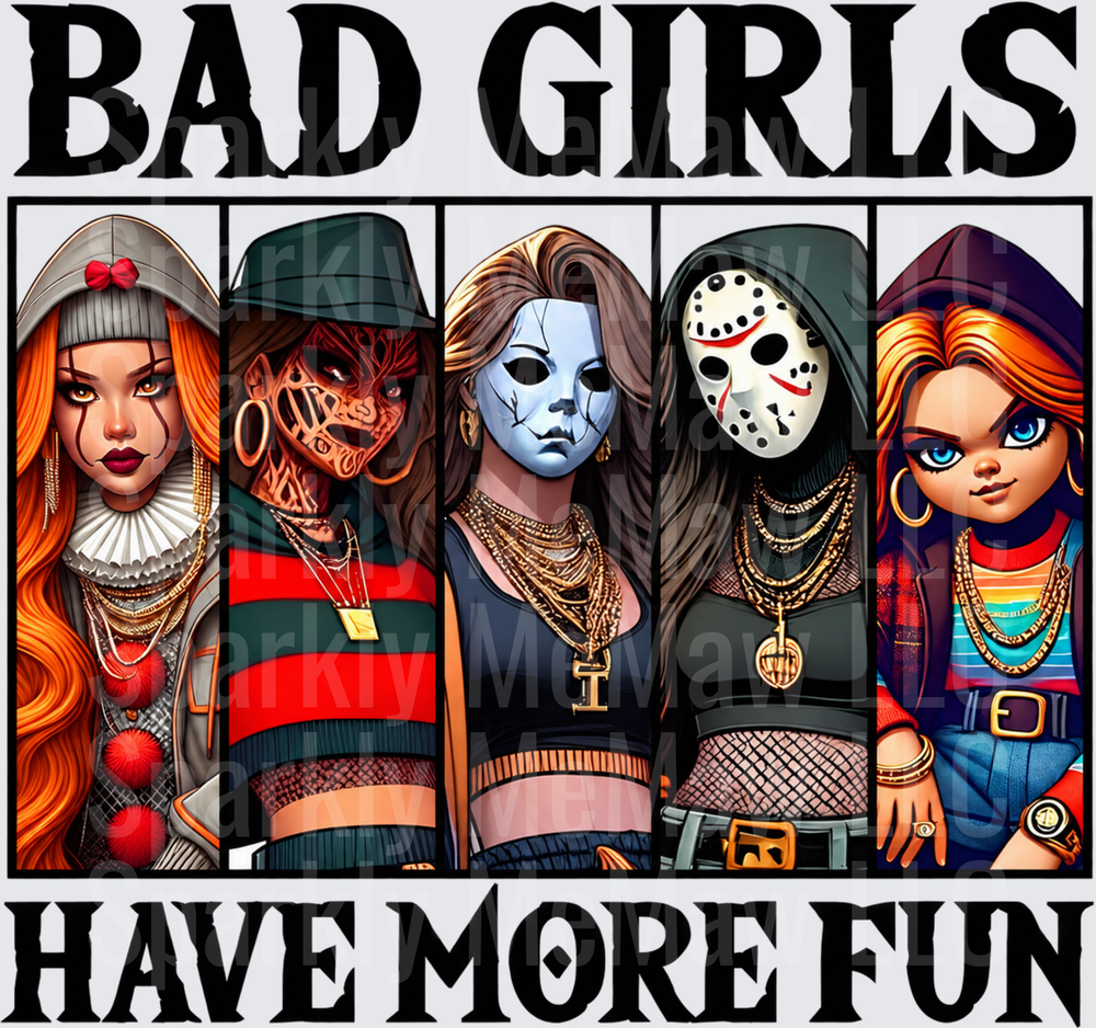 Bad Girls Horror Icons UV DTF Decal