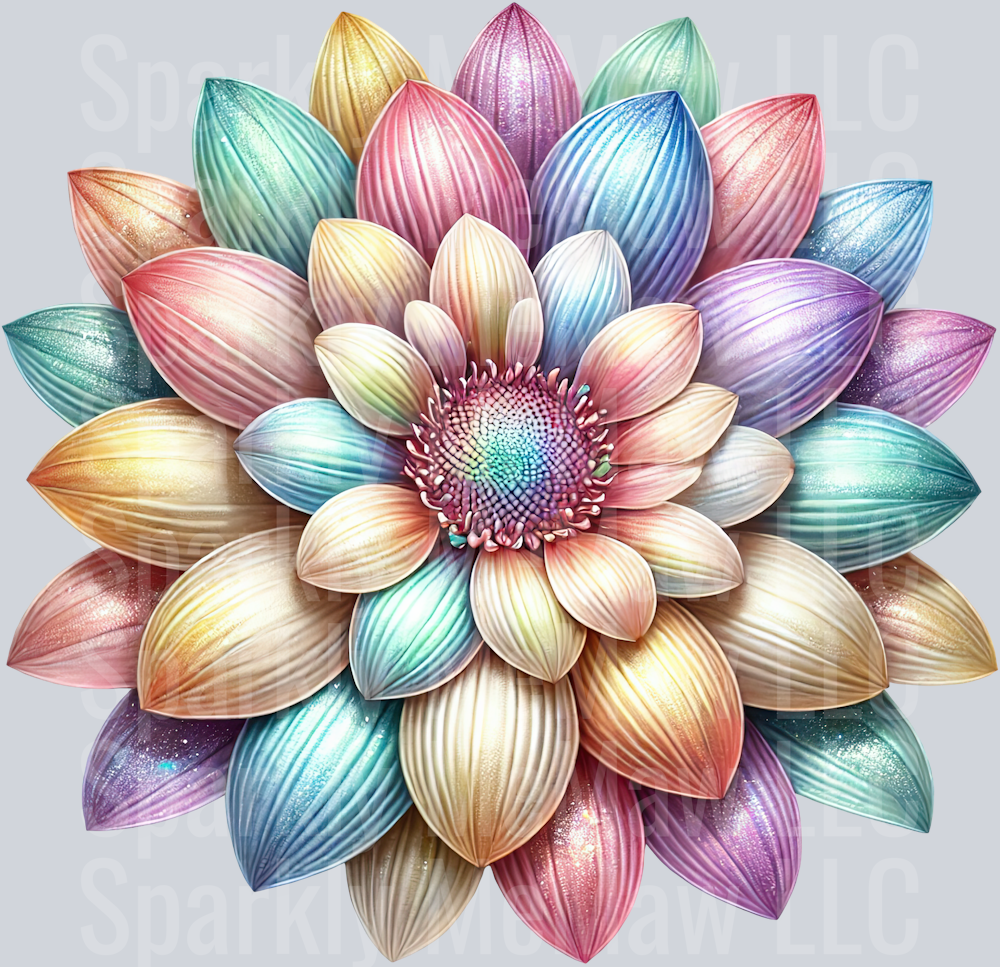 14 Rainbow Sunflower UV DTF Clip Art Decal