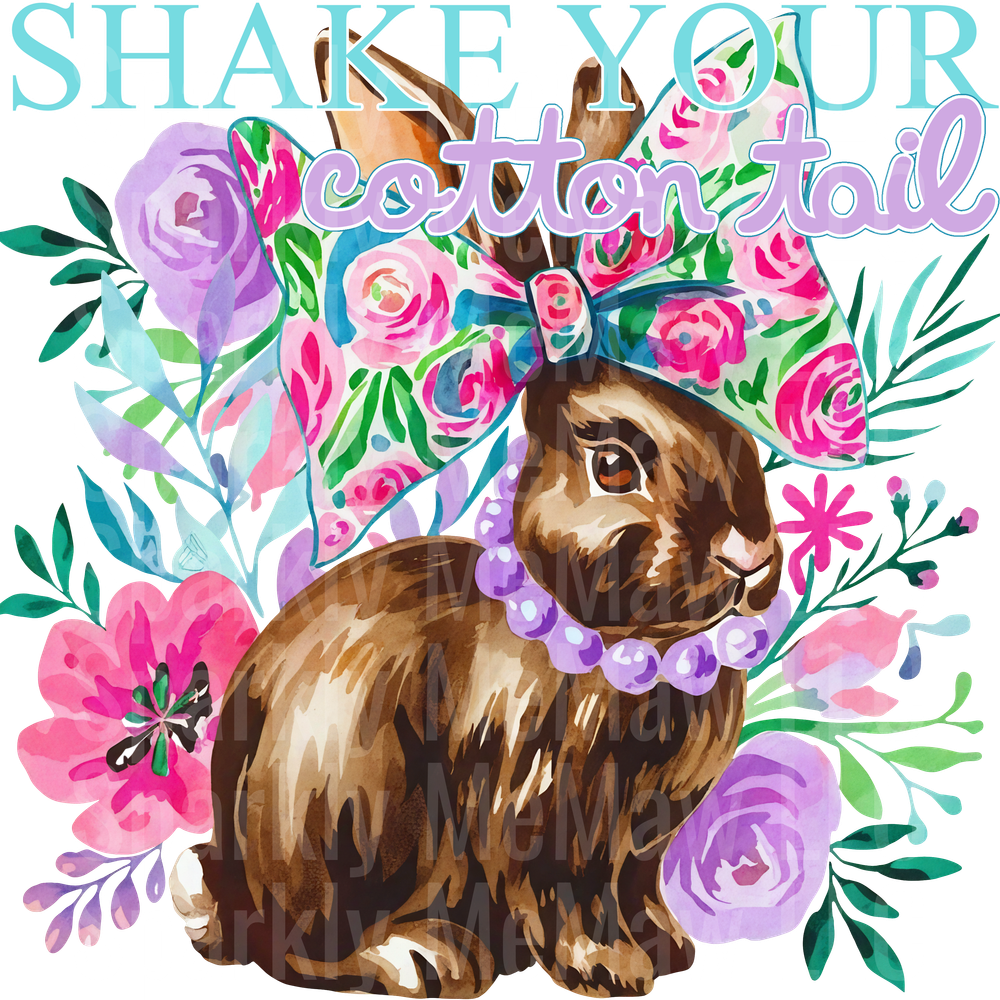 Shake your Cotton tail DTF Transfer (Fabrics)