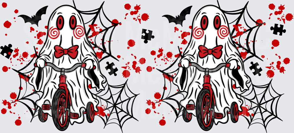 Saw Ghost Tricycle Halloween Horror UV DTF Wrap