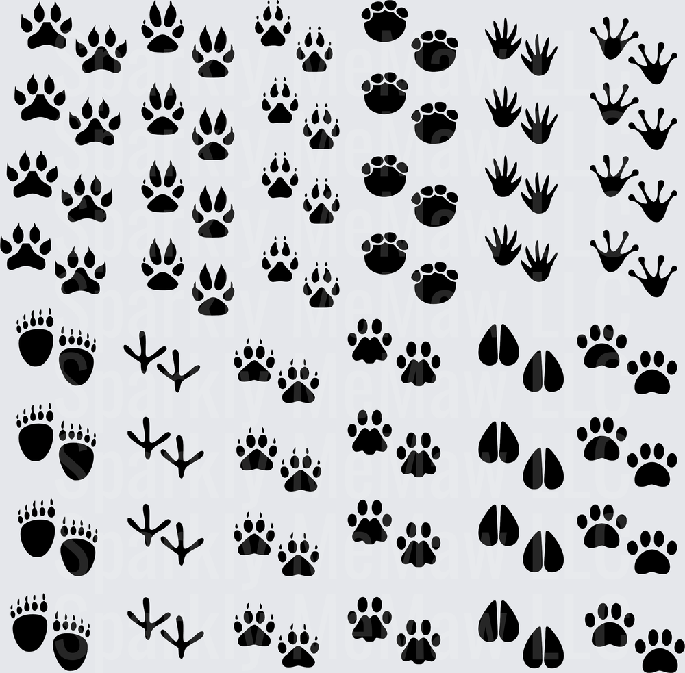Multiple Wild Animal Tracks Pattern Sheet – This is a 10x10 Inch Sheet
