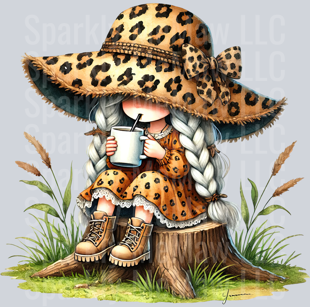 17 Leopard Print Gnome Girls Clipart Decal