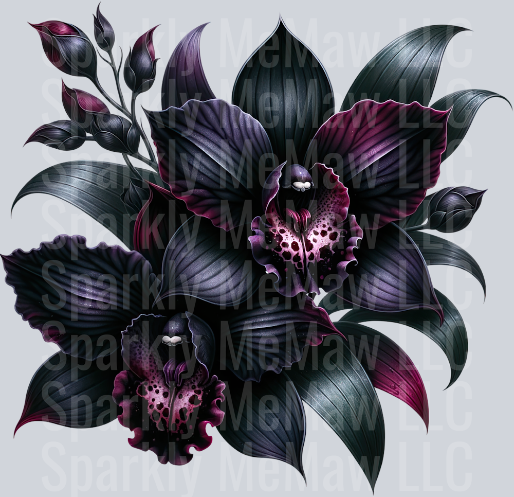 19 Gothic Flowers Clip Art UV DTF Decal