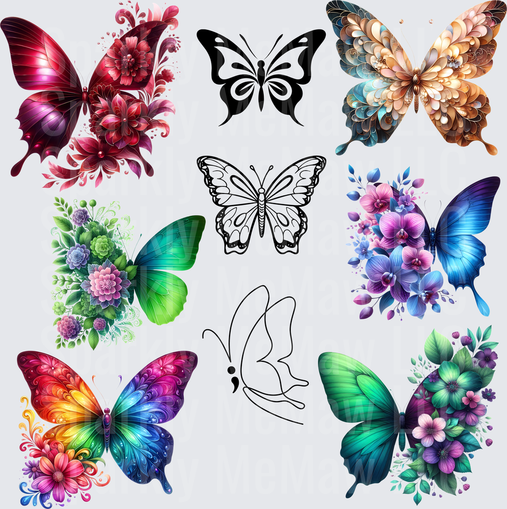 Butterfly Designs 10x10 Inch Sheet