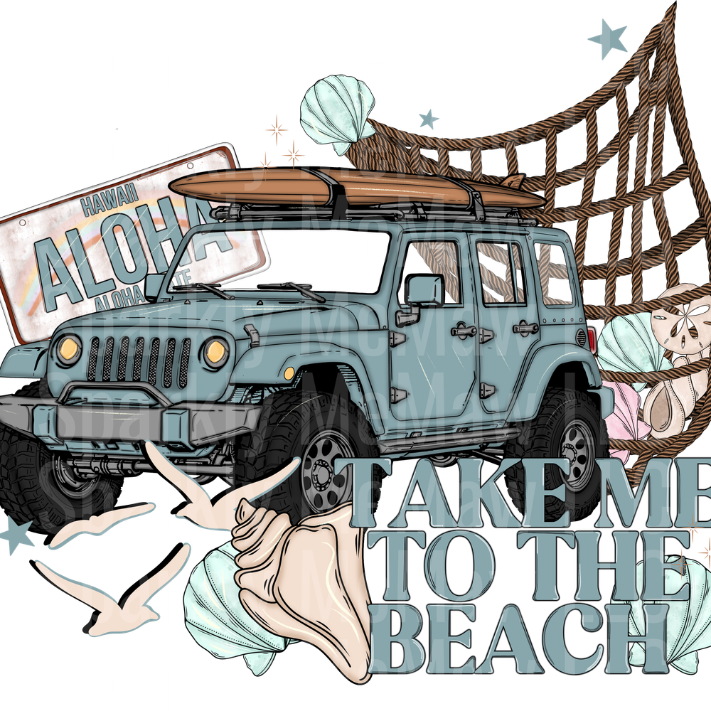 Take me to the beach UV DTF Decal