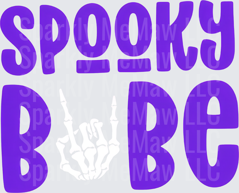 Spooky Babe Purple Halloween UV DTF Decal