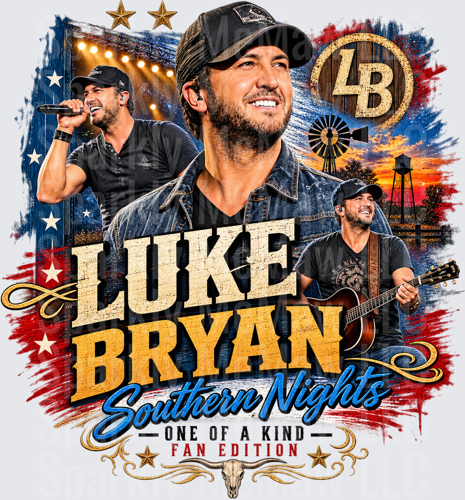Luke Bryan Southern Nights Fan Edition UV DTF Decal