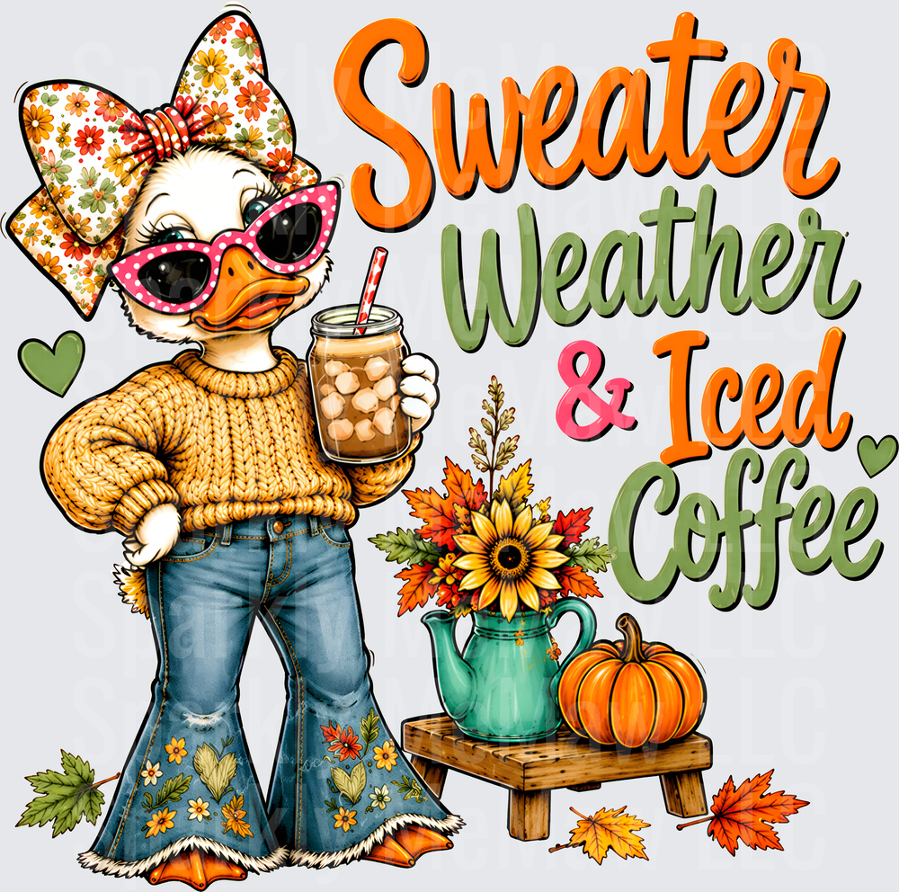 Sweater Weather Duck UV DTF Decal