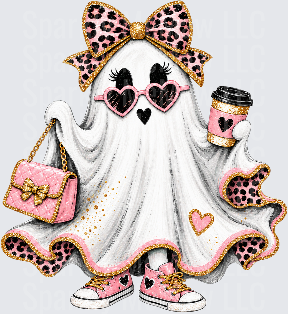 Sassy Ghost Pink Leopard UV DTF Decal