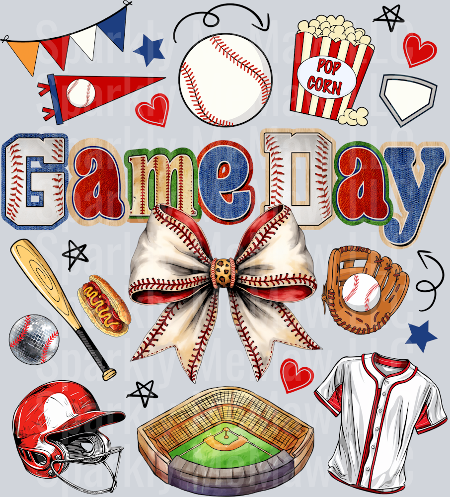 Game Day Baseball Collage UV DTF Decal