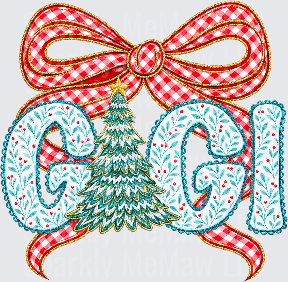 Gigi Christmas Tree Bow UV DTF Decal