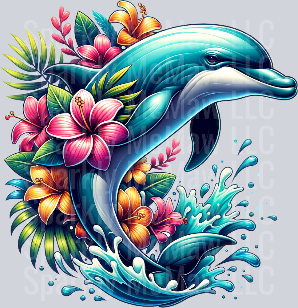 dolphin 17 Clip Art UV DTF Decal