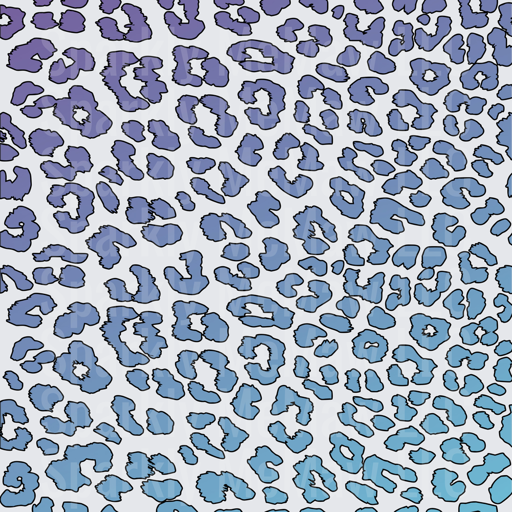 Purple to Blue Ombre Leopard Print – This is a 10x10 Inch Sheet