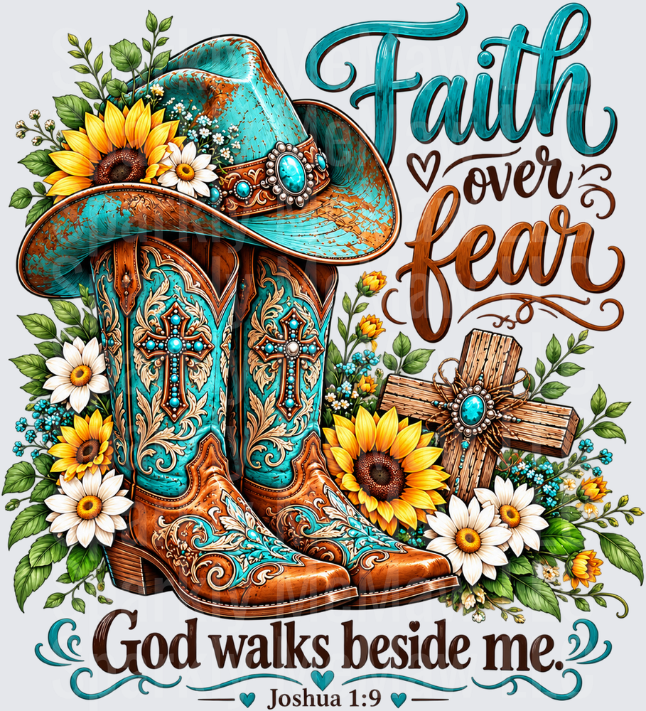 Faith Over Fear Boots UV DTF DECAL (HARD SMOOTH SURFACE)