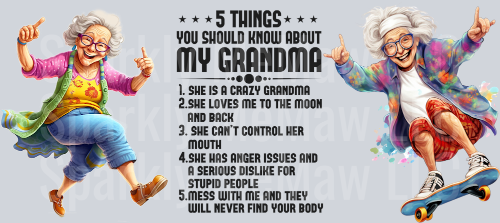Funny Grandma 16 oz UV DTF Wrap