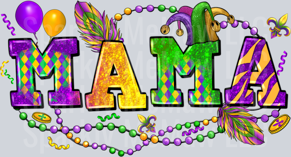 Mama Mardi UV DTF Decal