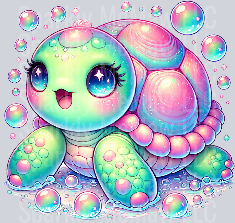 10 Colorful Turtle Clipart UV DTF Decal