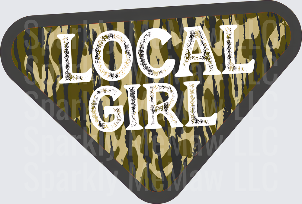 Local Girl Camo Badge DTF Transfer for Fabrics