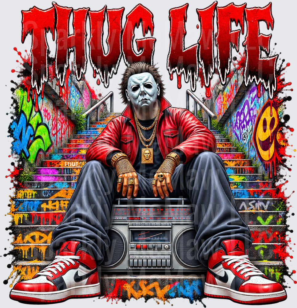 Thug Life Michael Myers Halloween UV DTF Decal