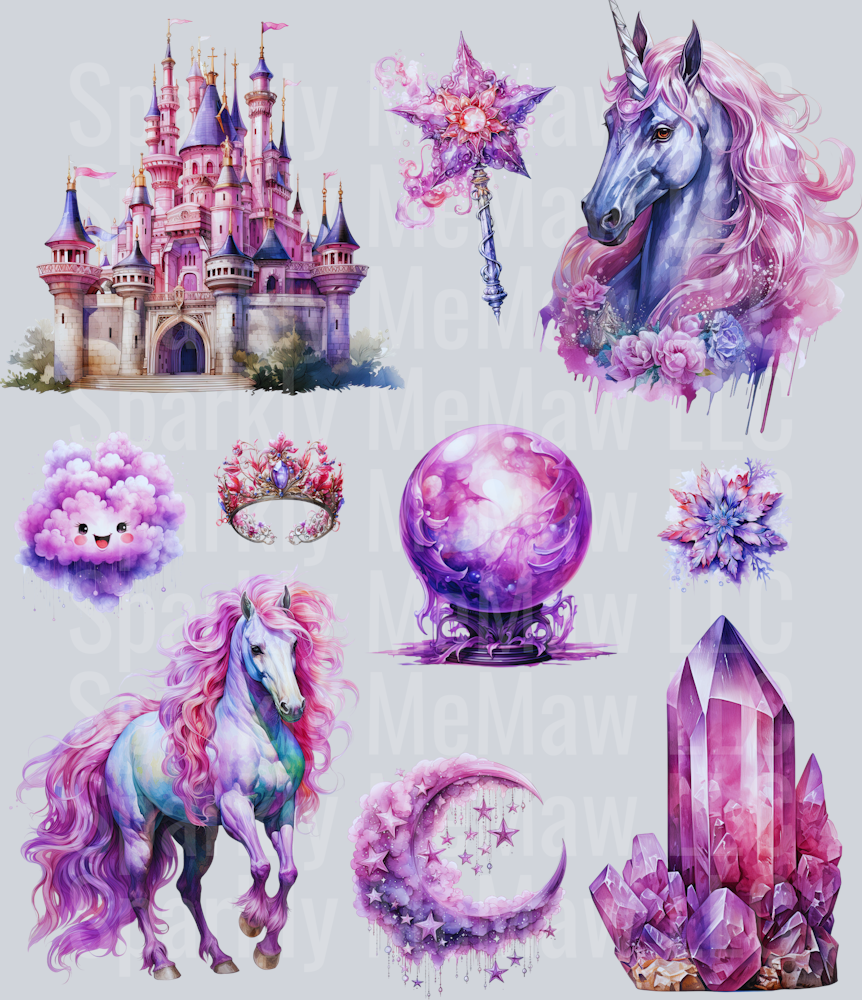 Puple.Magical UV DTF Element Sheet