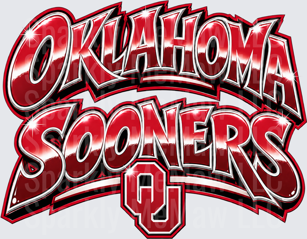Oklahoma Sooners OU Bold Gloss is a UV DTF Decal