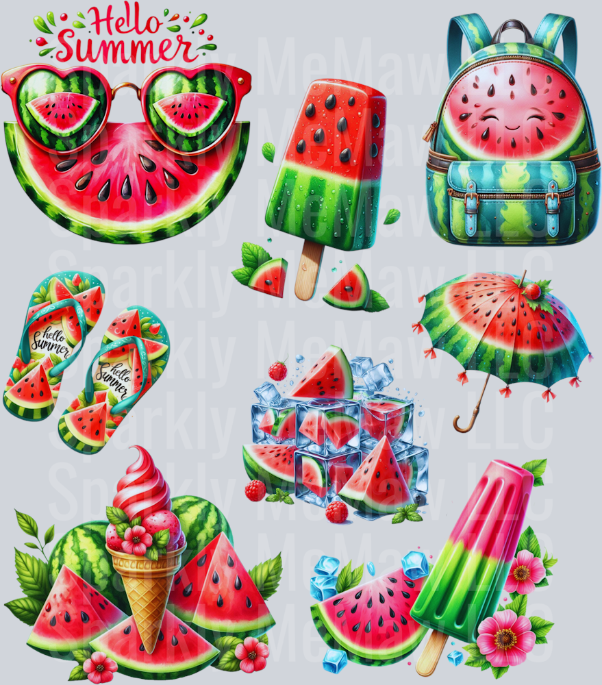All.Things.Watermelon UV DTF Element Sheet