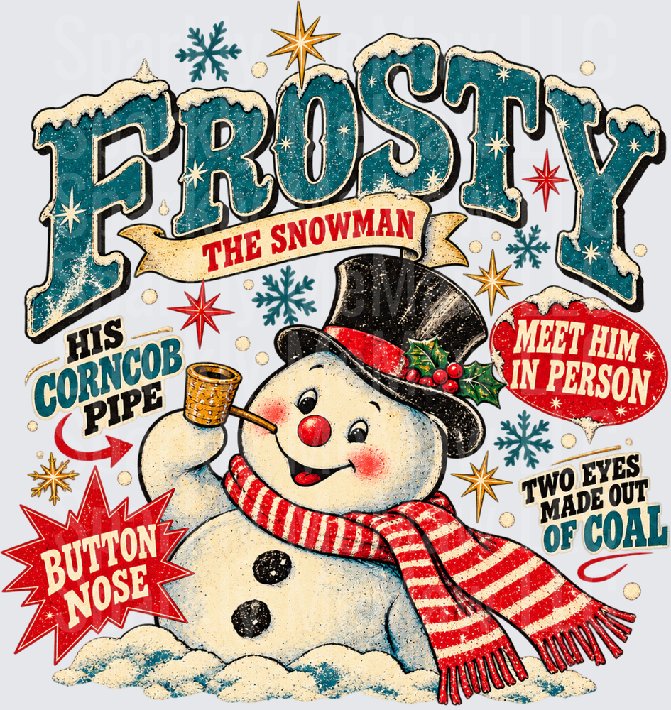 Frosty The Snowman Retro Vintage UV DTF Decal
