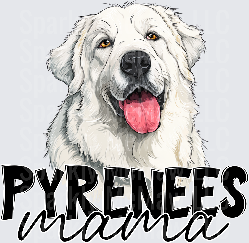 Great Pyrenees Mama Dog Portrait UV DTF Decal