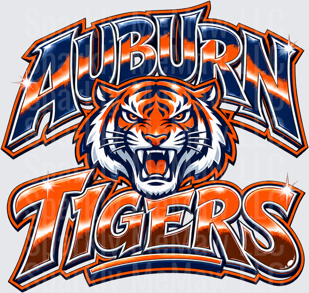 Auburn Tigers Roaring Mascot UV DTF Decal