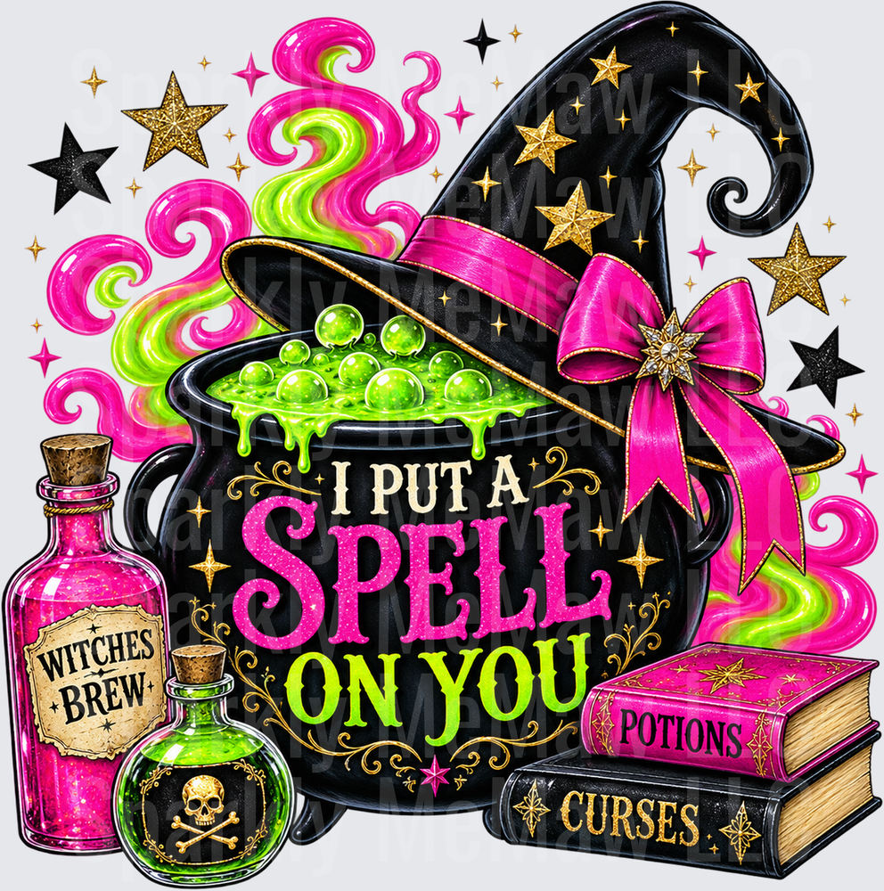 I Put A Spell On You Witch Cauldron UV DTF Decal
